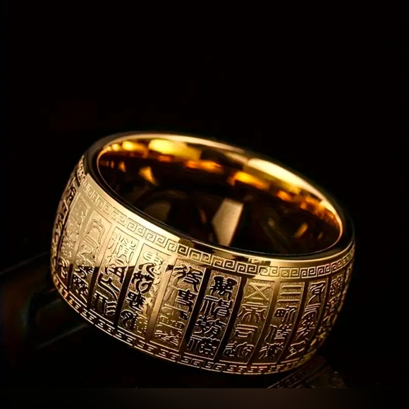 Seal Script Inscribed Men's/Unisex Ring - Picture 2 of 3